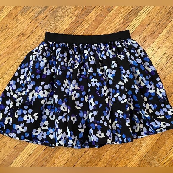 Kate Spade Skirt the Rules blue/black floral skirt - Picture 1 of 2